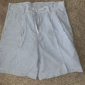 White and blue stripped seersucker shorts size 34